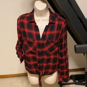 NWOT Cloth & Stone butting down tie waist shirt S